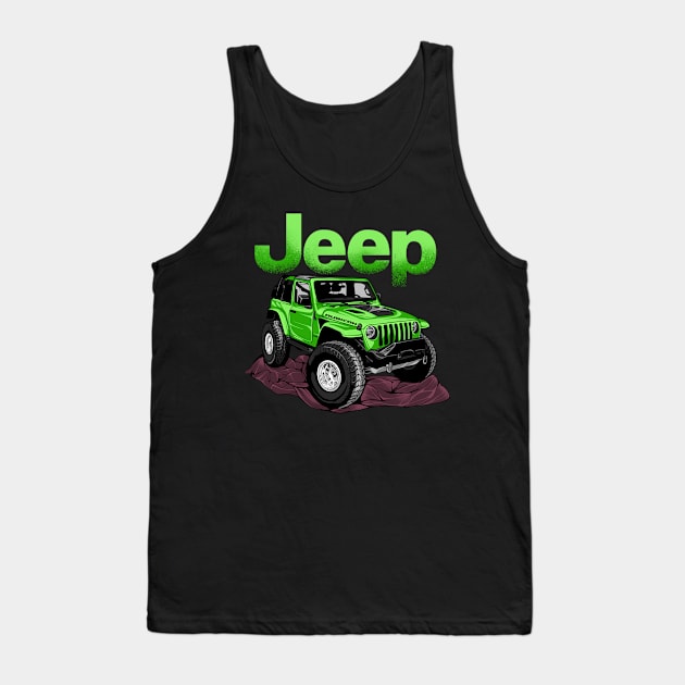 Rubicon jeep green Tank Top by stonehouse art